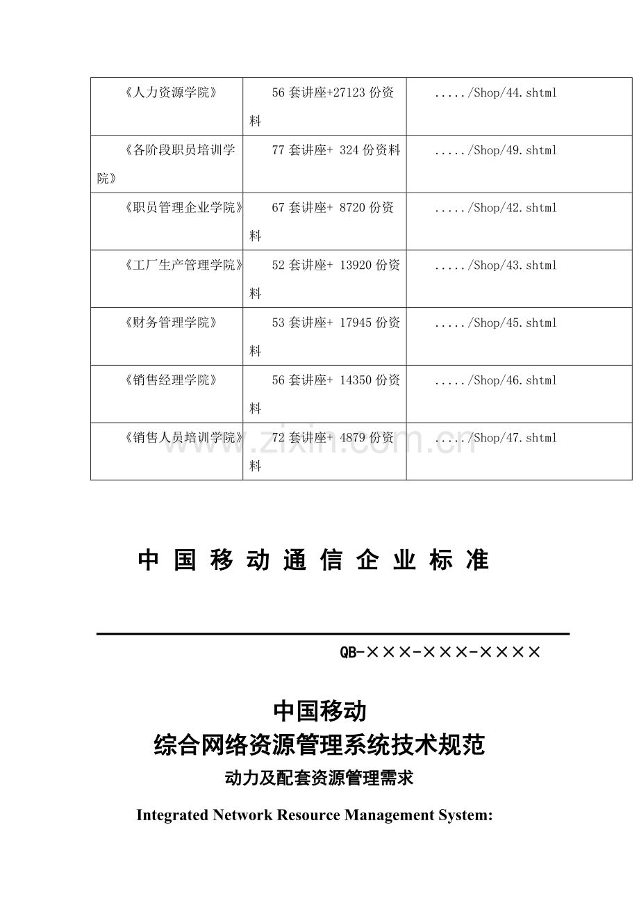 中国移动综合网络资源管理系统技术规范文件模板.doc_第3页