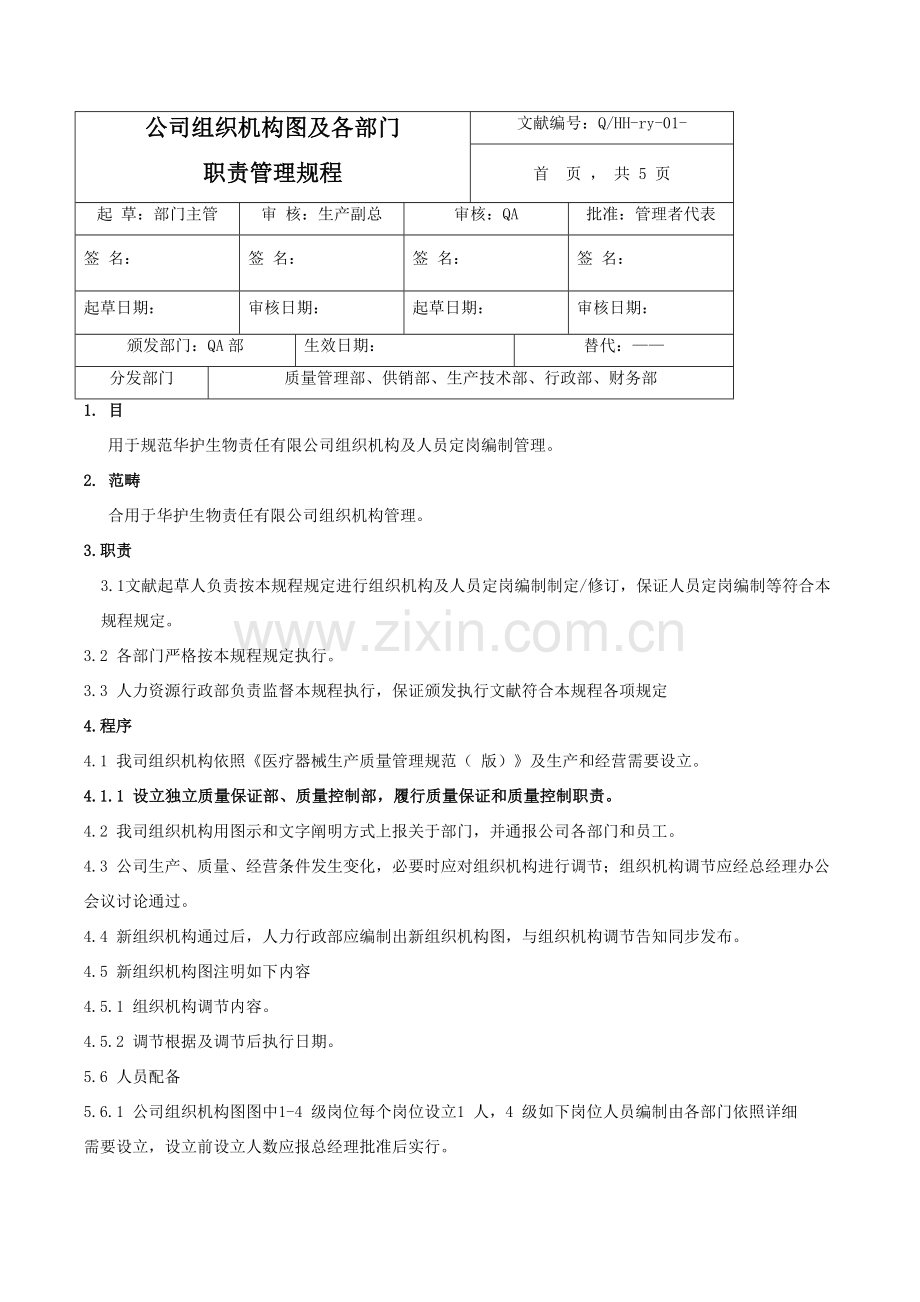 公司组织机构图及各岗位职能职责权限.doc_第1页