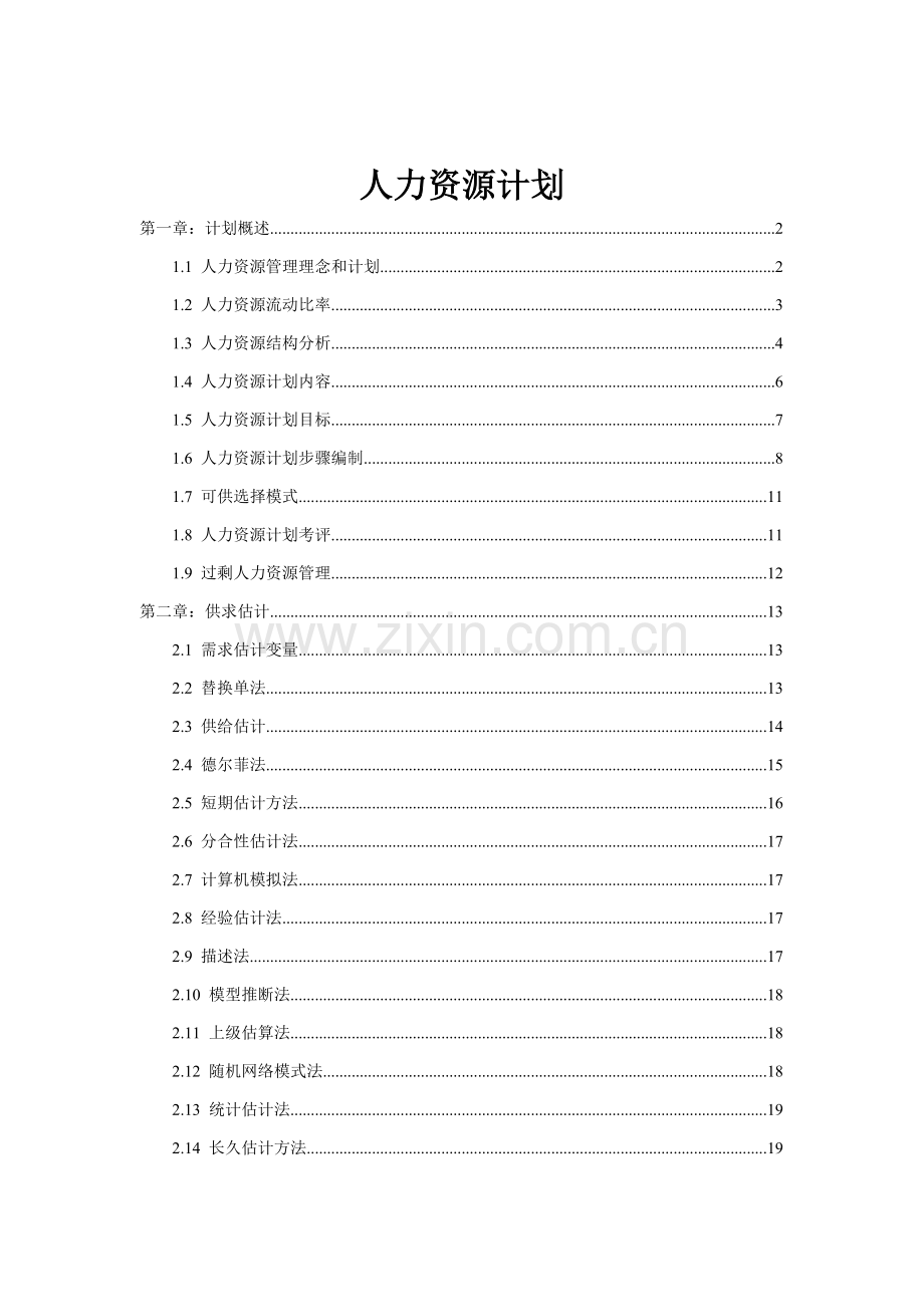 人力资源规划内容与流程模板.doc_第1页