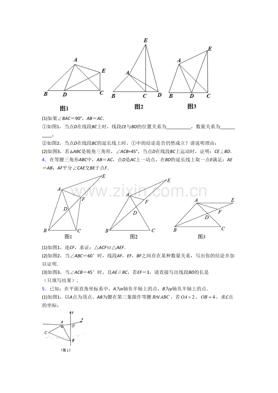 八年级数学上册压轴题强化综合检测试卷带解析(一).doc_第2页