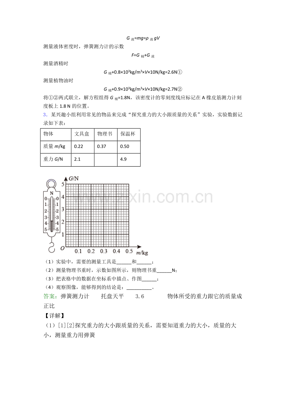 人教版八年级下册物理重庆物理实验题试卷检测题(Word版含答案).doc_第3页