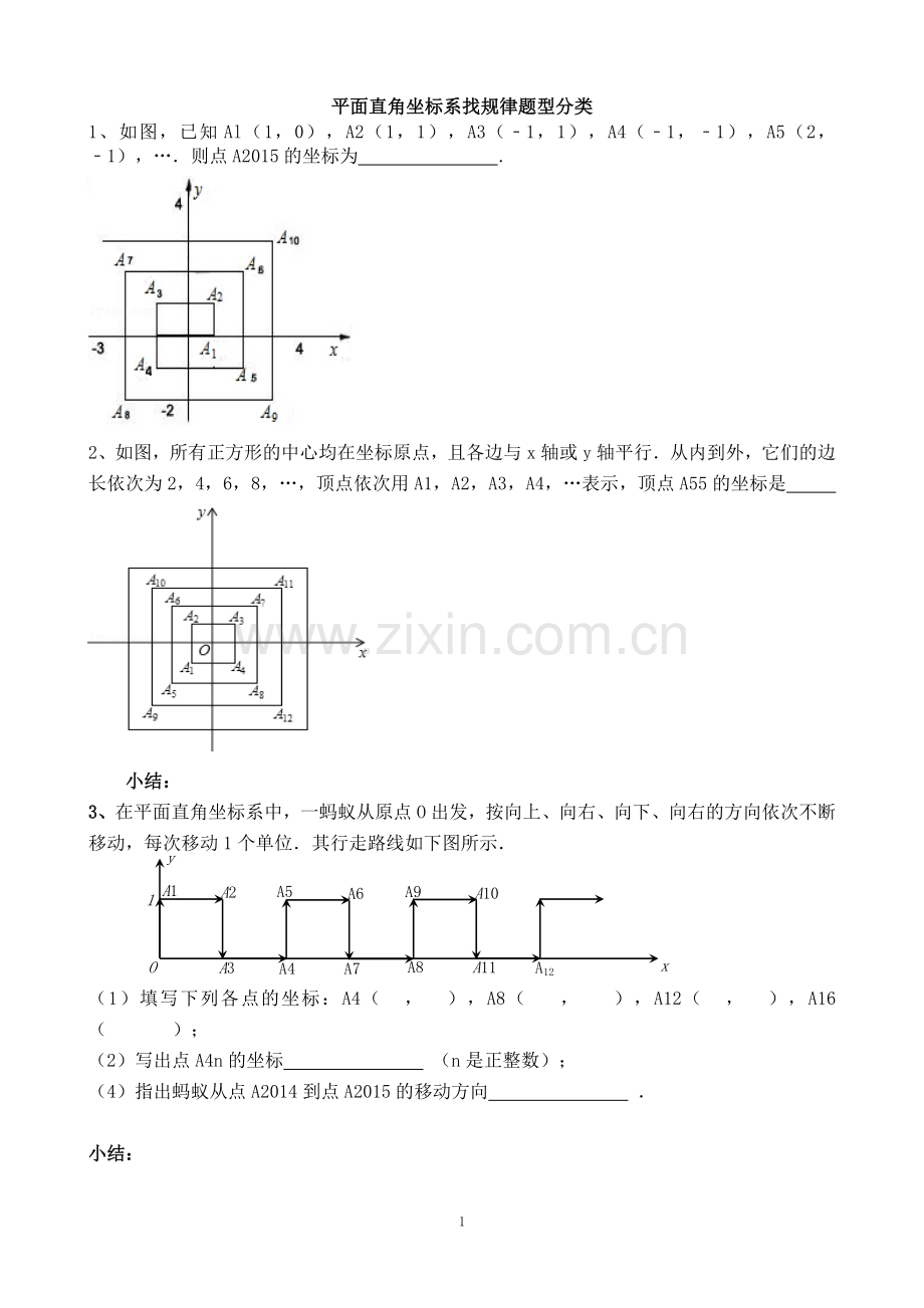 平面直角坐标系找规律题型.doc_第1页