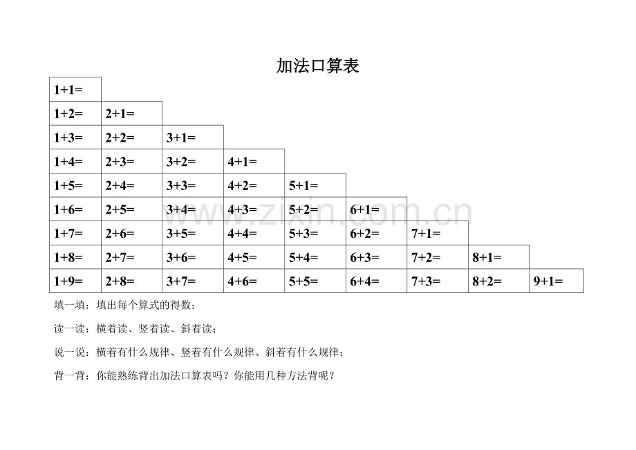 加减法口算表.doc_第1页