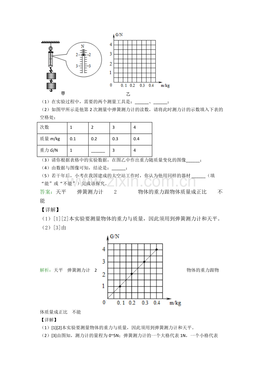 八年级下册物理延安物理实验题试卷达标检测(Word版含解析).doc_第2页