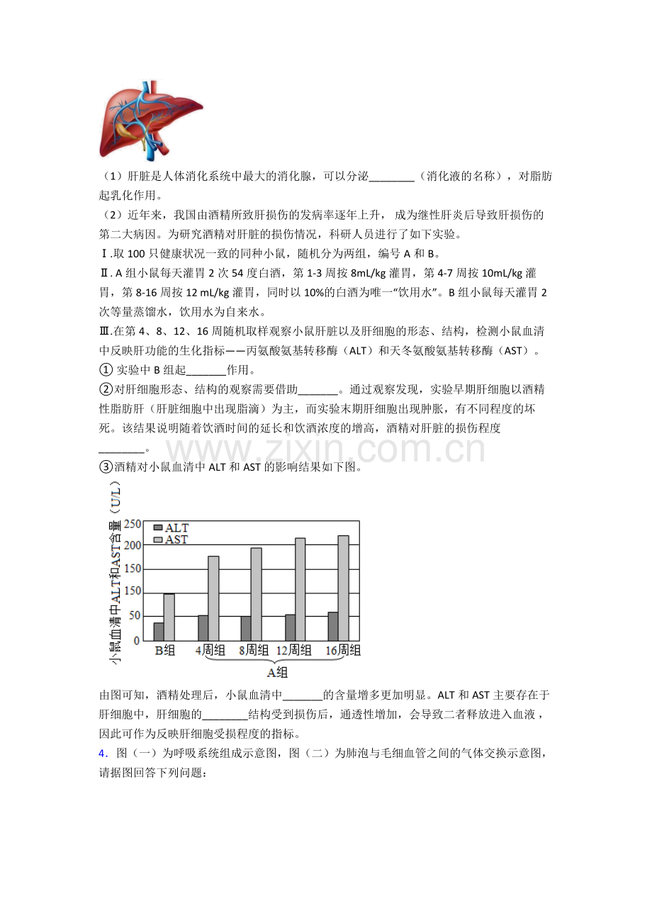 2022年人教版中学初一下册生物期末解答实验探究大题质量检测及答案经典.doc_第2页