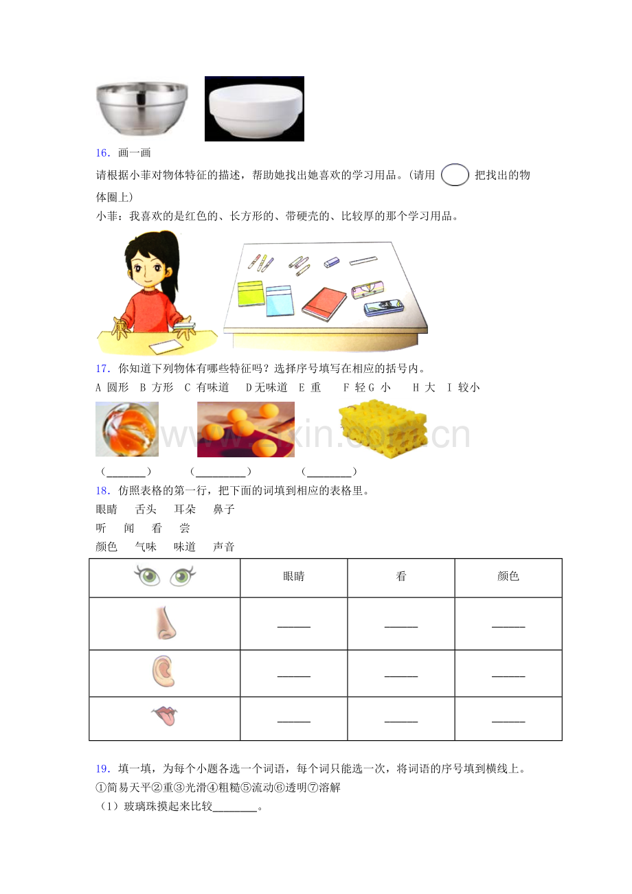 教科版一年级科学下册期末试卷练习(Word版含答案).doc_第2页