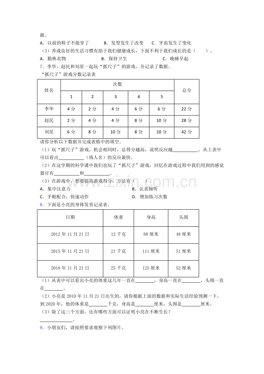 教科版二年级科学下册期末实验复习试卷易错题(Word版含答案).doc_第3页