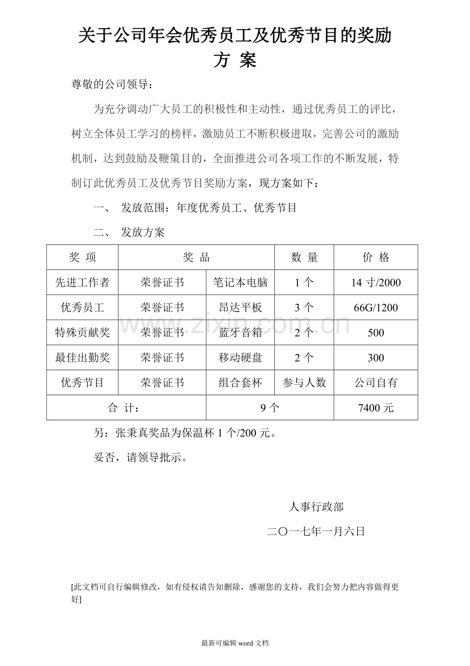 公司年会节目奖励方案.doc_第1页