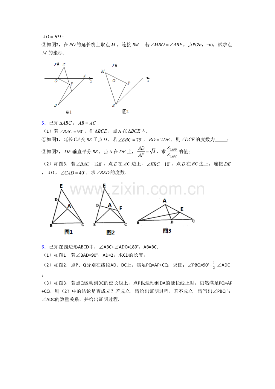 人教版初二上学期压轴题模拟数学检测试题带答案[001].doc_第3页