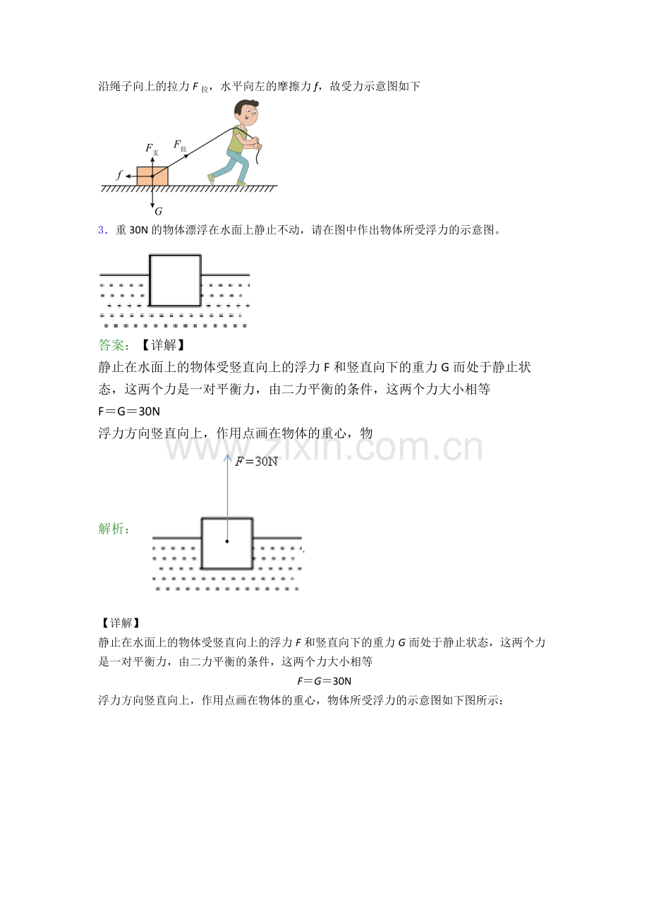 人教版八年级物理下册作图题试卷复习练习(Word版含答案).doc_第2页