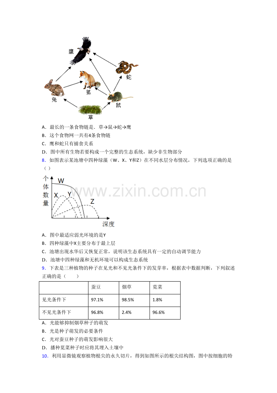 七年级上学期期末强化生物质量检测试卷解析(-).doc_第2页