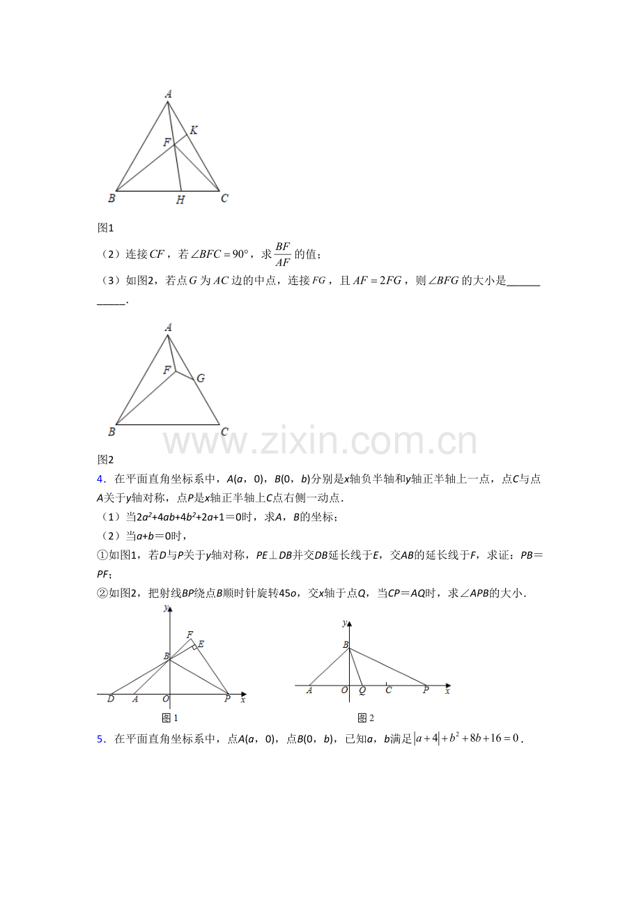 人教版八年级上册压轴题强化数学试卷.doc_第2页