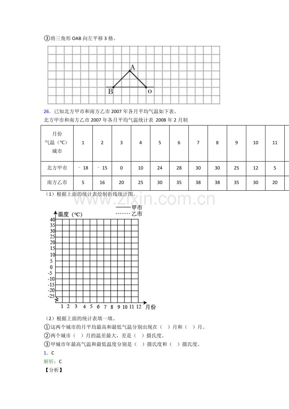 人教小学五年级下册数学期末测试题(含解析).doc_第3页