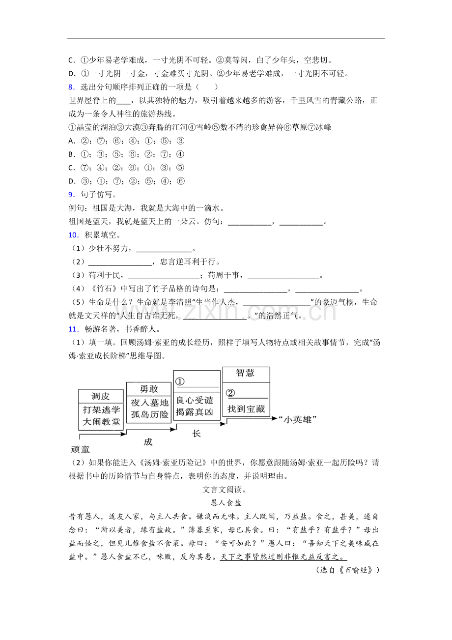 上海市浦东新区明珠小学语文六年级小升初期末复习试题.docx_第2页