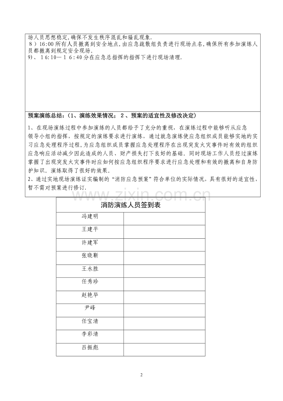 应急预案演练记录(范例).doc_第2页