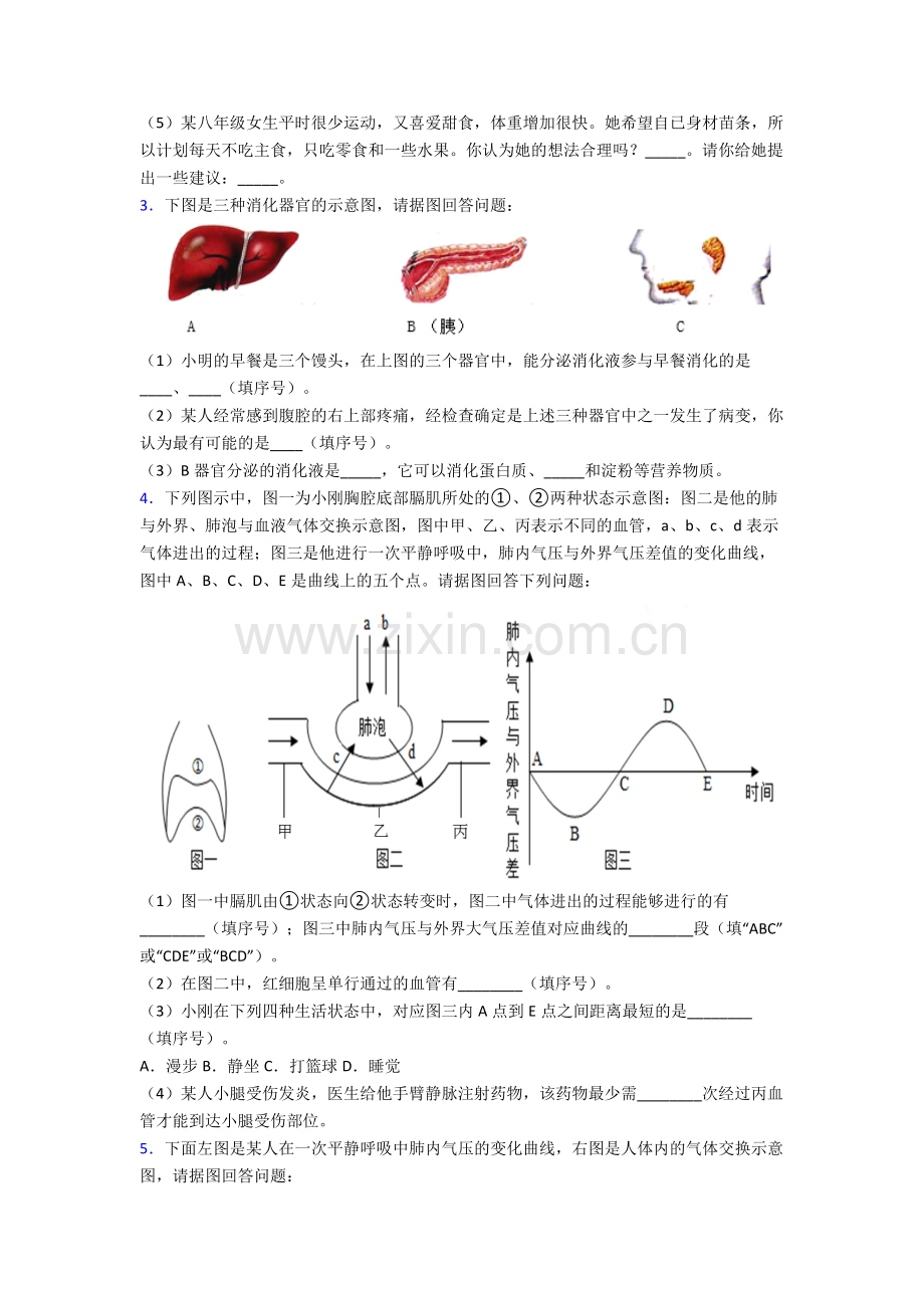 人教版中学七年级下册生物期末解答实验探究大题复习题附解析.doc_第2页