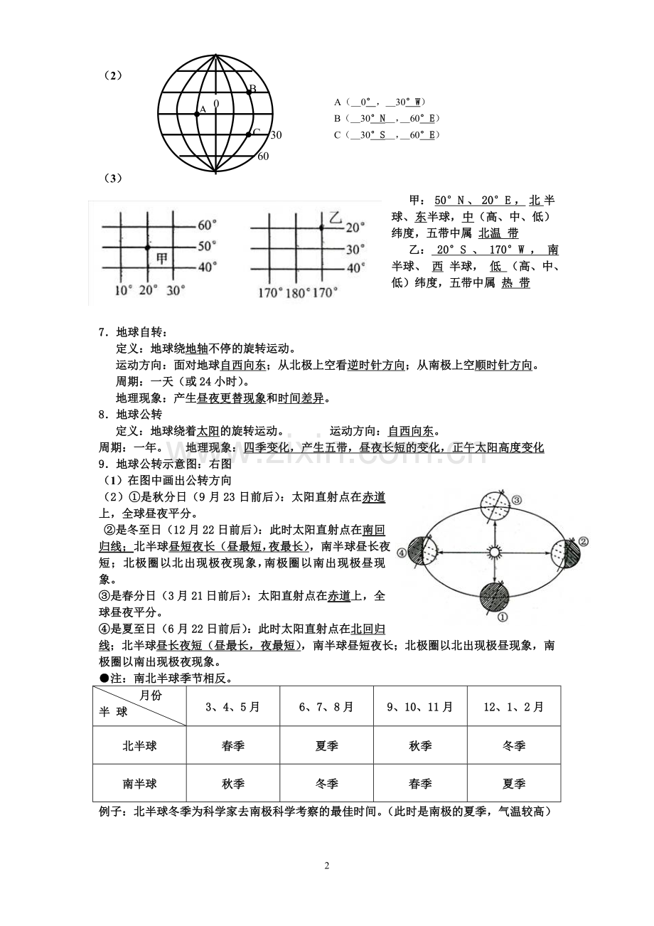 初一期中考试-地理-复习要点.doc_第2页