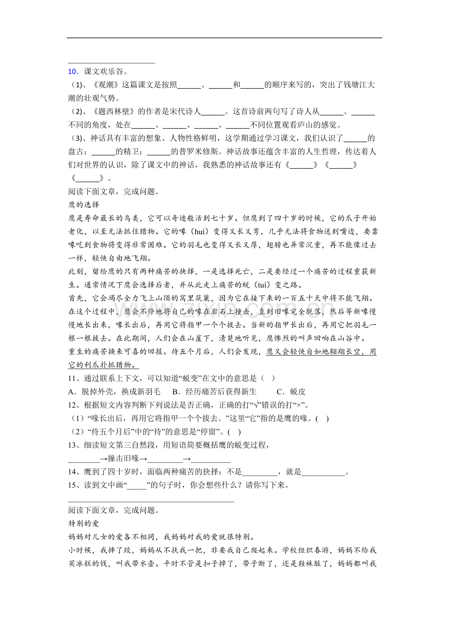 【语文】小学四年级上册期中复习培优试题测试卷.doc_第2页