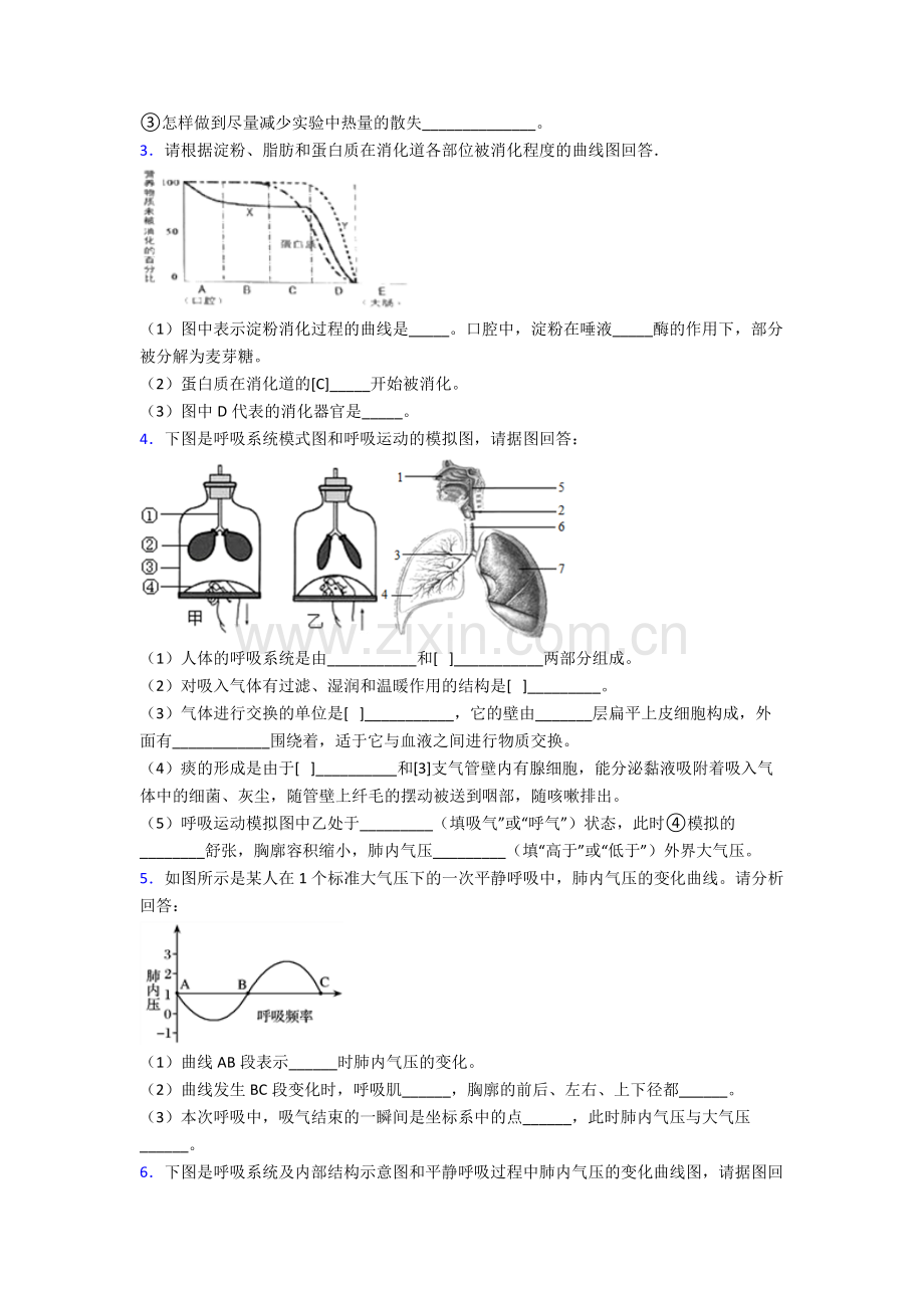 人教七年级下册生物期末解答实验探究大题质量监测含解析完整.doc_第2页