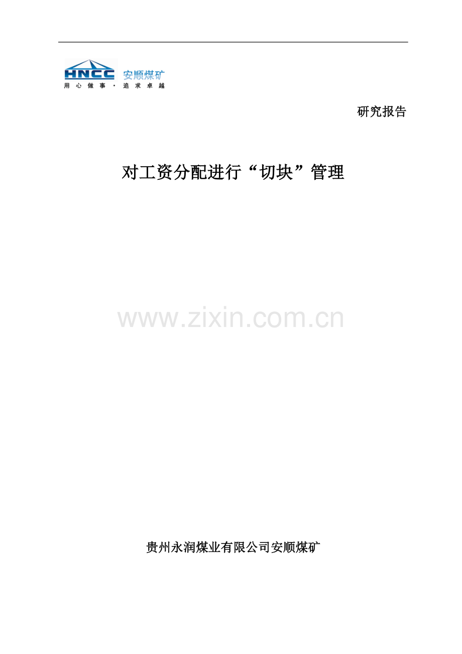 对工资进行“切块”分配管理报告书.doc_第1页