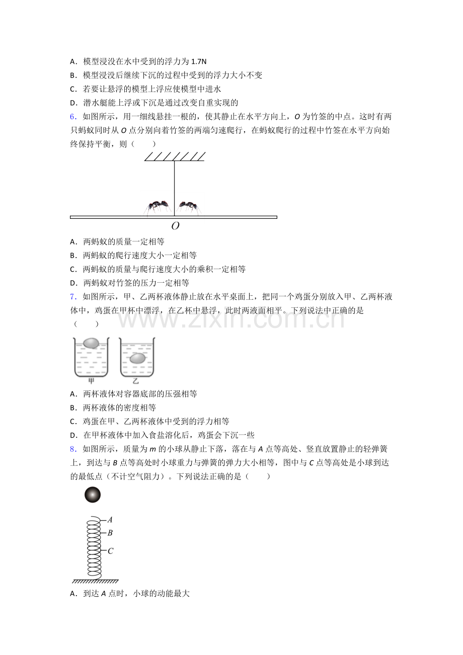 初中人教版八年级下册期末物理资料专题试题A卷.doc_第2页