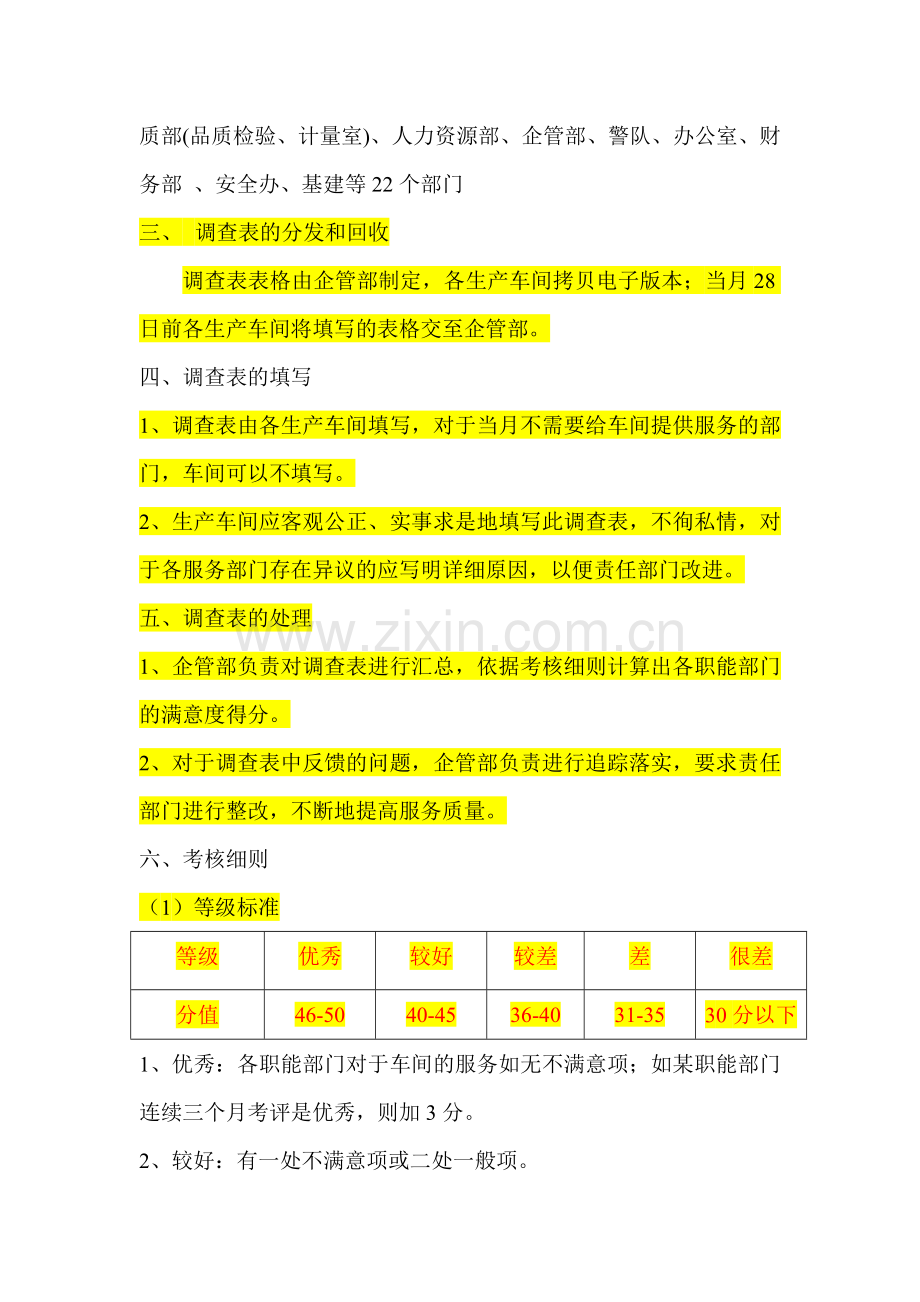 内部客户服务满意度考核标准(新)..doc_第2页