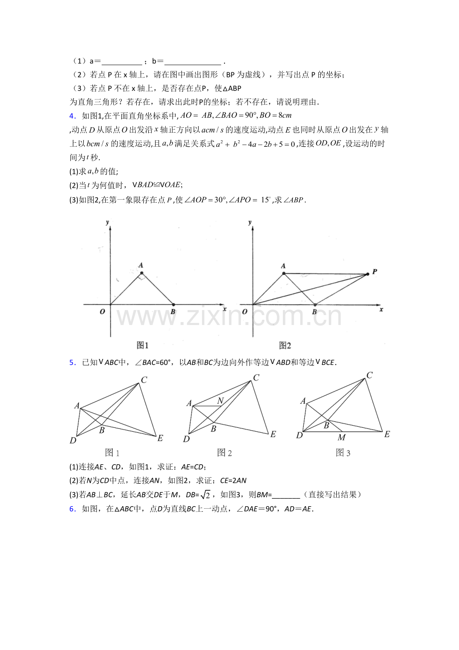 人教版八年级数学上册压轴题模拟质量检测试卷含解析(一).doc_第2页