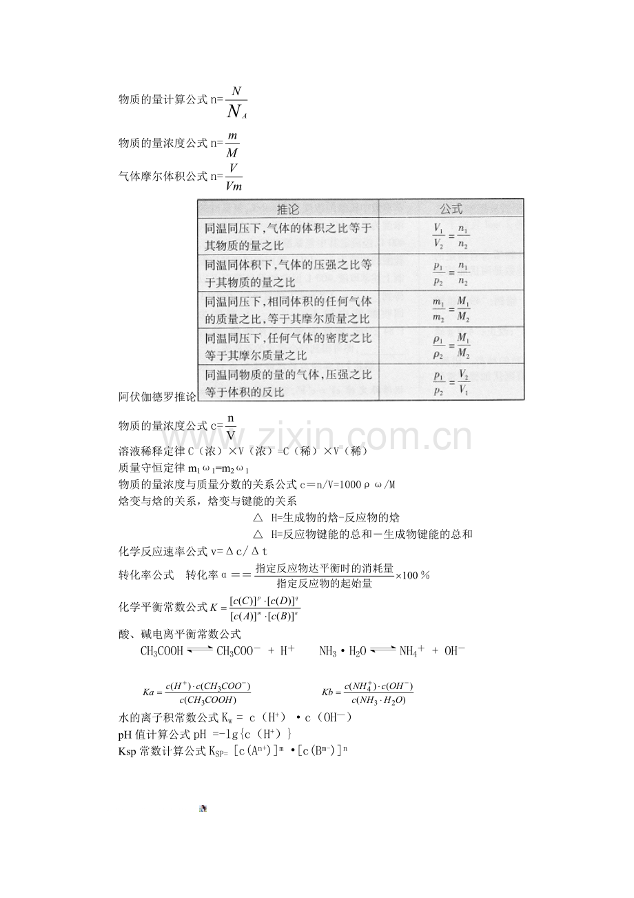 化学计算公式.doc_第1页