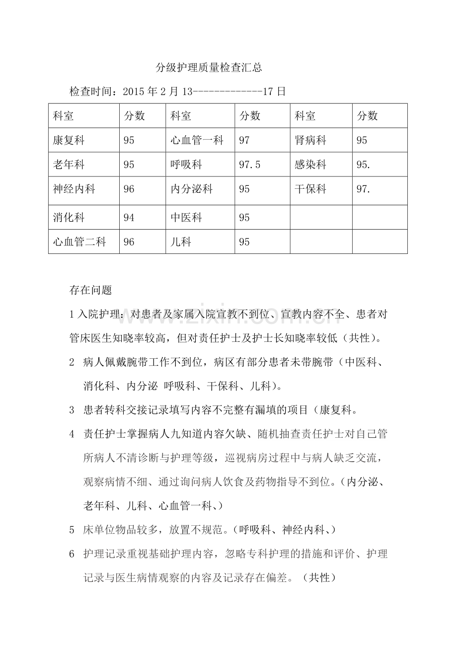 分级护理质量检查汇总.doc_第1页