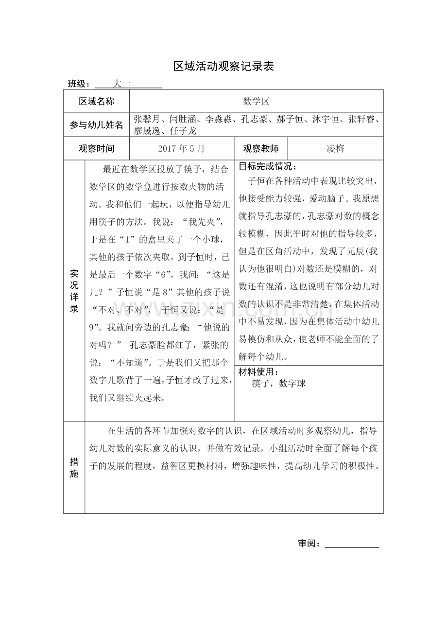 幼儿园大班区域活动观察记录.docx_第2页