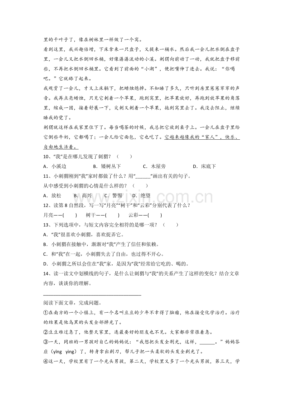 小学语文三年级下学期期末质量培优试卷测试题(答案)(部编版).doc_第3页