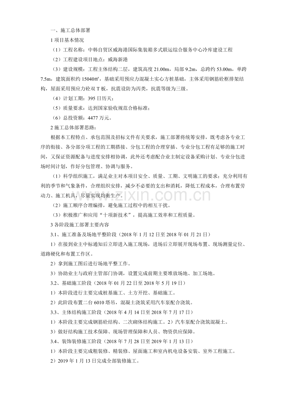 冷库施工组织设计方案.doc_第1页