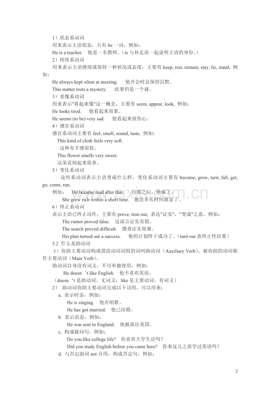 初中英语动词讲解和练习.doc_第2页