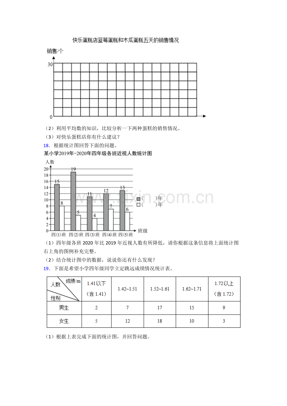 人教版四年级数学下册期末解答复习题(附答案).doc_第3页