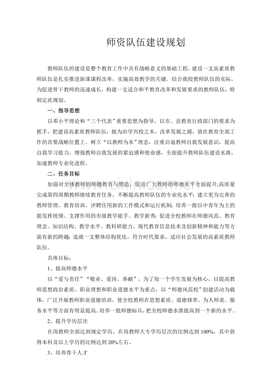 师资队伍建设规划.doc_第1页