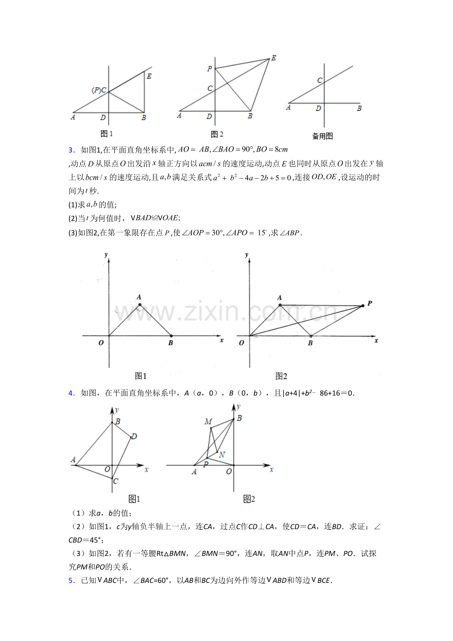 人教版八年级上册压轴题数学试卷[002].doc_第2页