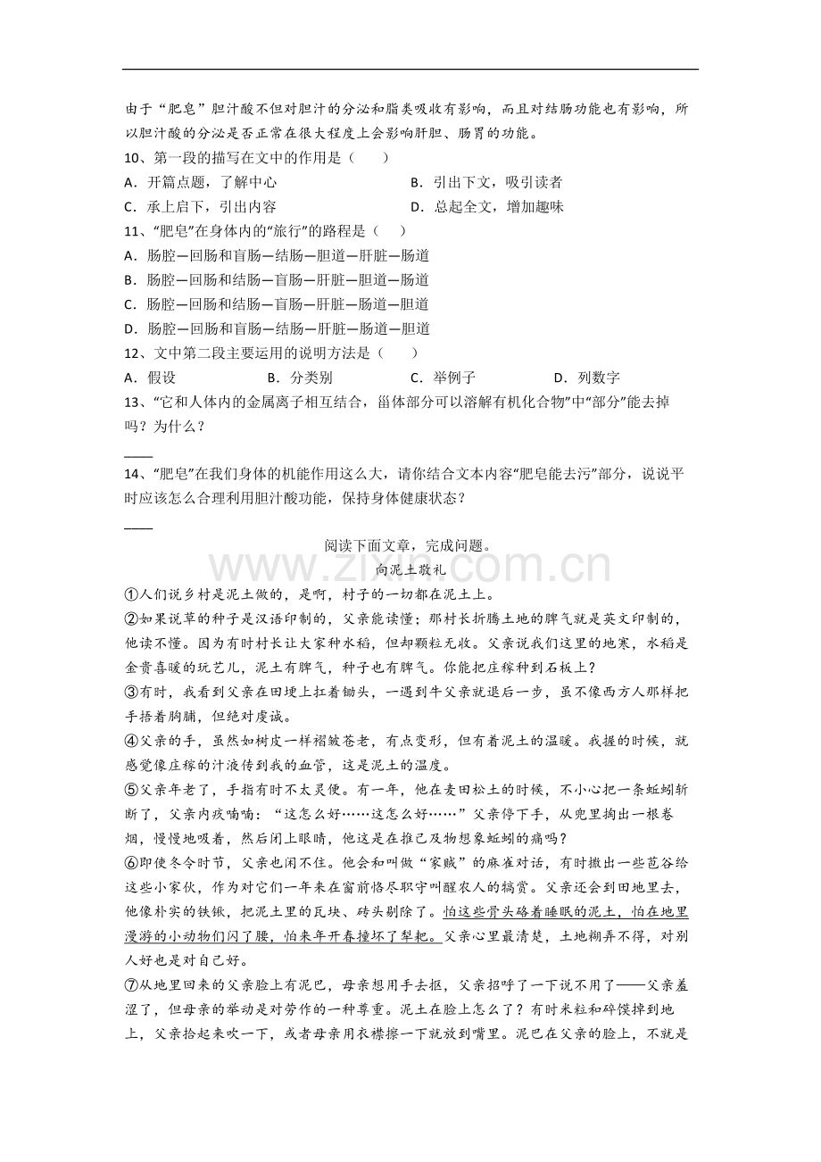 部编版语文小学六年级上册期末复习试卷测试卷(附答案解析).docx_第3页