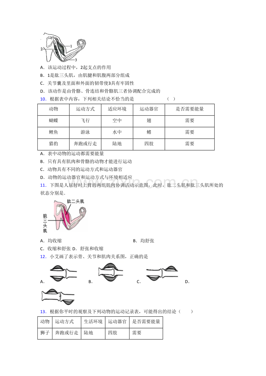 初二上学期期末生物综合试题带解析(一).doc_第2页