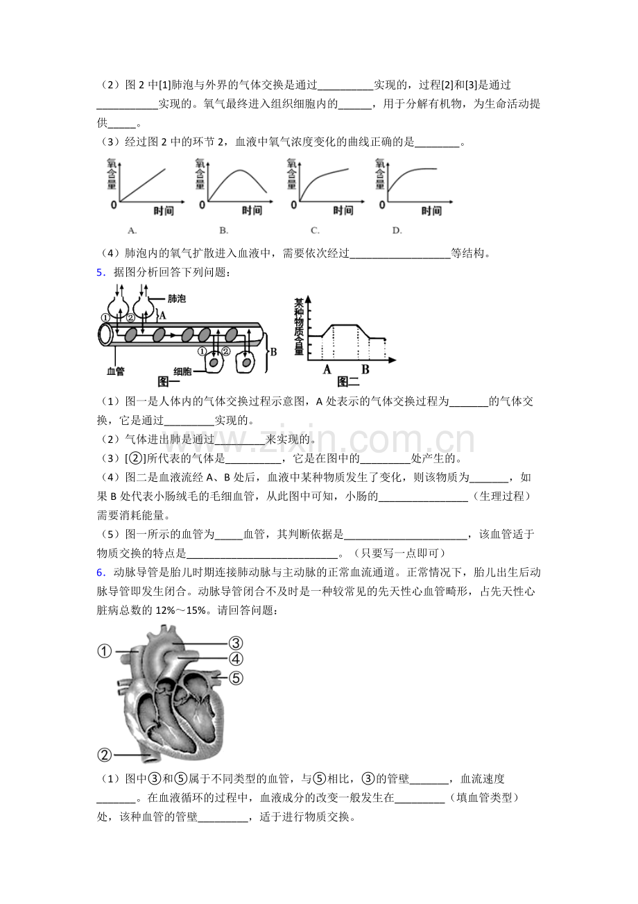 2024年人教版中学初一下册生物期末解答实验探究大题综合复习试卷及答案.doc_第3页