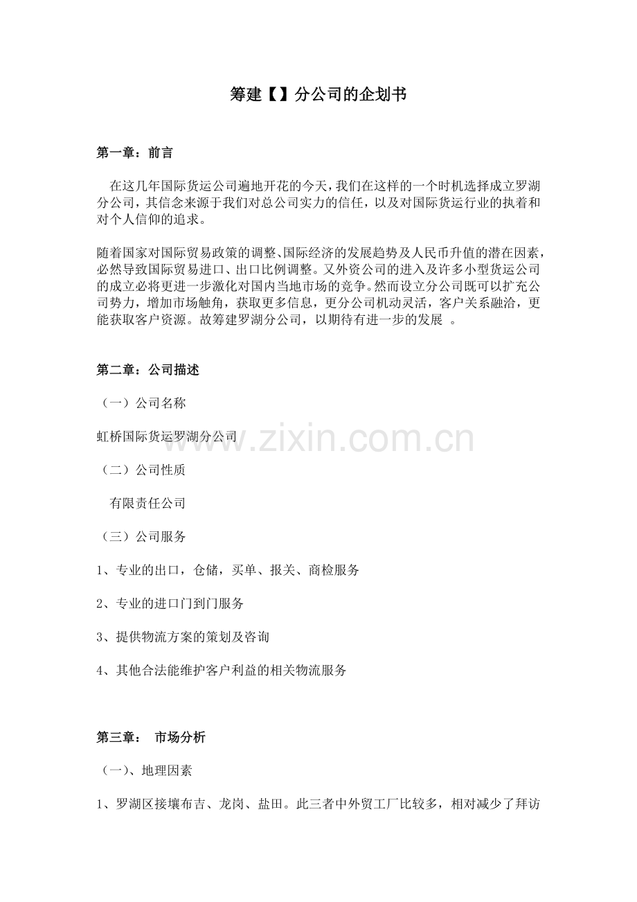 分公司成立企划书-简单版.docx_第1页