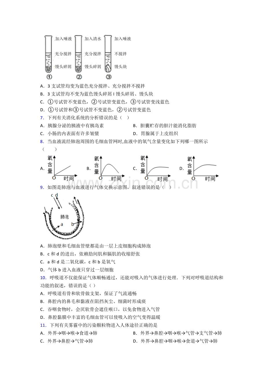 2024年人教版初一下册生物期中学业水平卷附答案优秀.doc_第2页