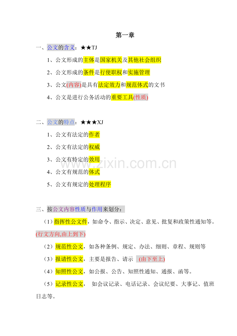 公文写作与处理重点复习资料.doc_第1页