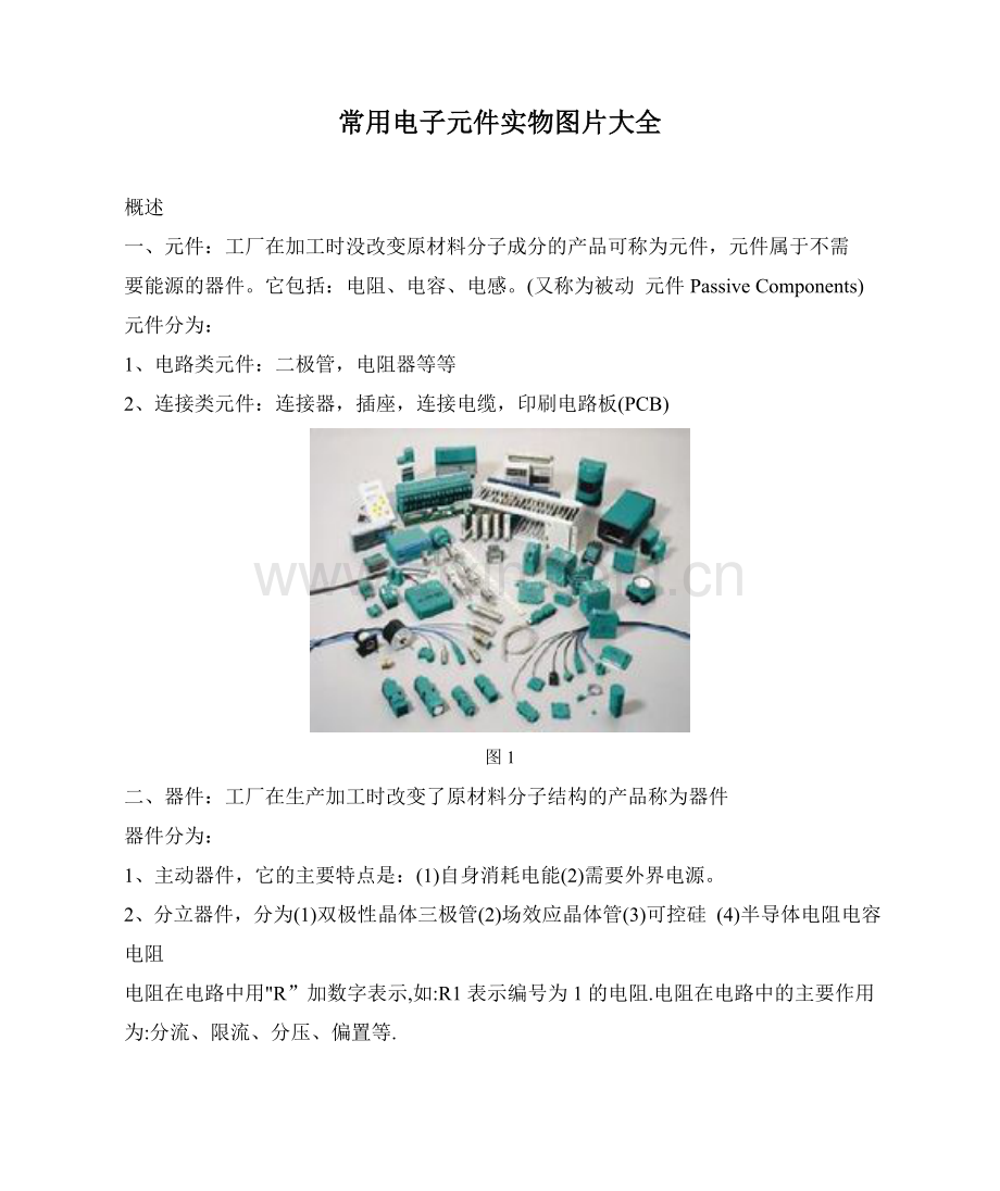 常用电子元件实物图片大全.doc_第1页