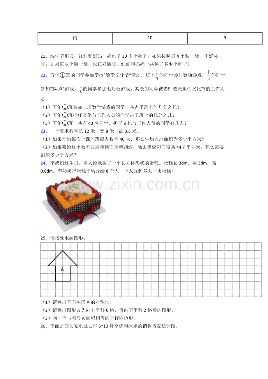 2022年人教版四4年级下册数学期末综合复习卷.doc_第3页