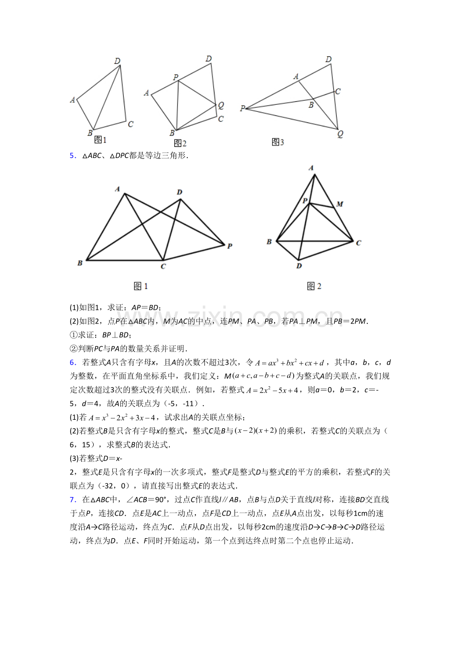 八年级上学期压轴题模拟数学综合试题带解析(一)[001].doc_第3页