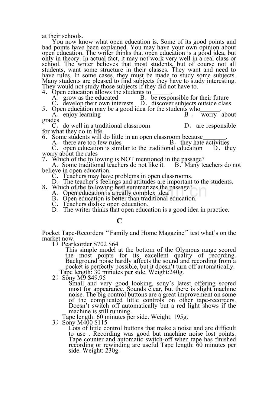 高三英语阅读理解复习题12.doc_第2页