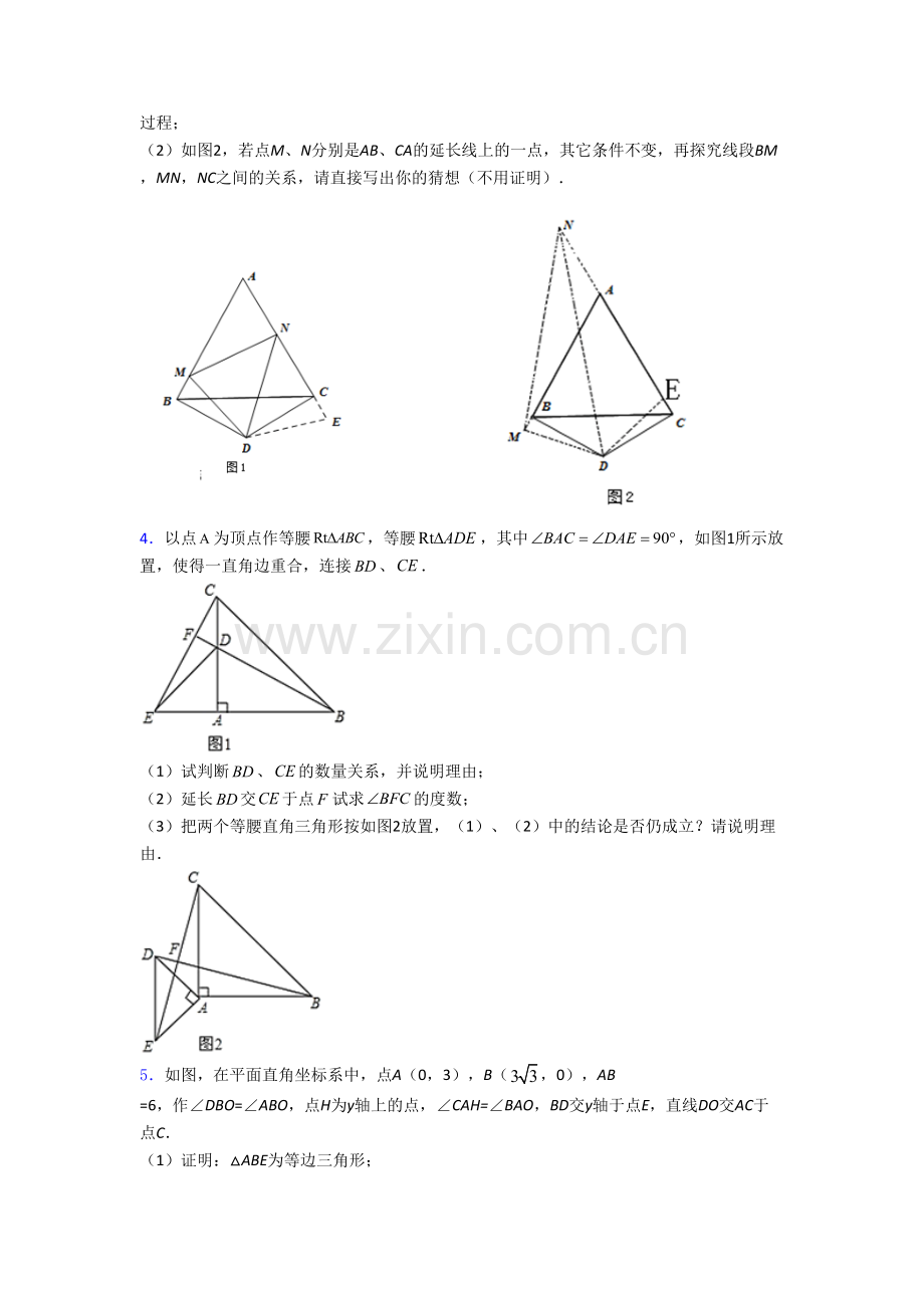 人教版八年级上学期压轴题强化数学检测试卷(一)[001].doc_第2页