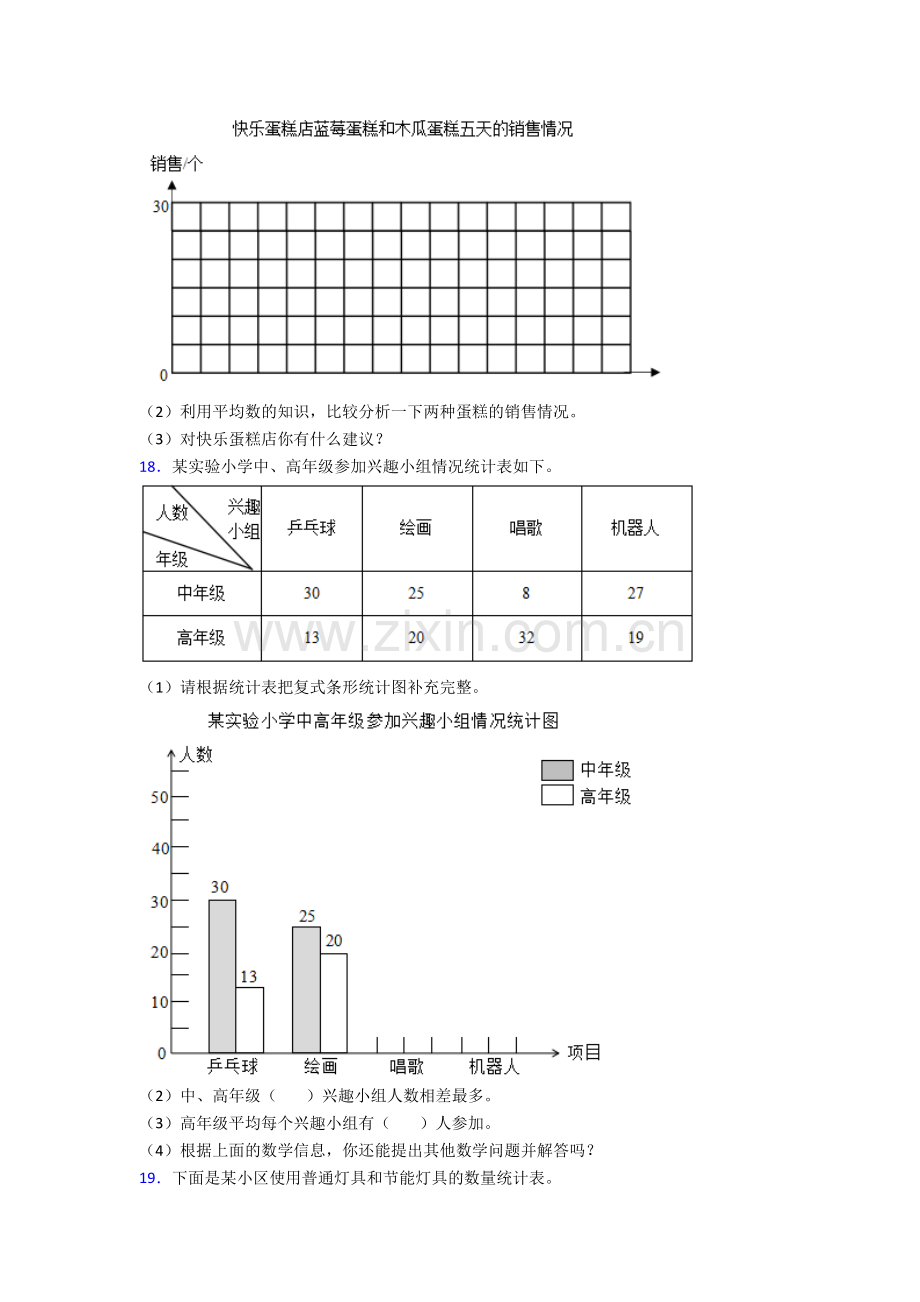 人教版小学四4年级下册数学期末解答综合复习题(含答案)经典.doc_第3页