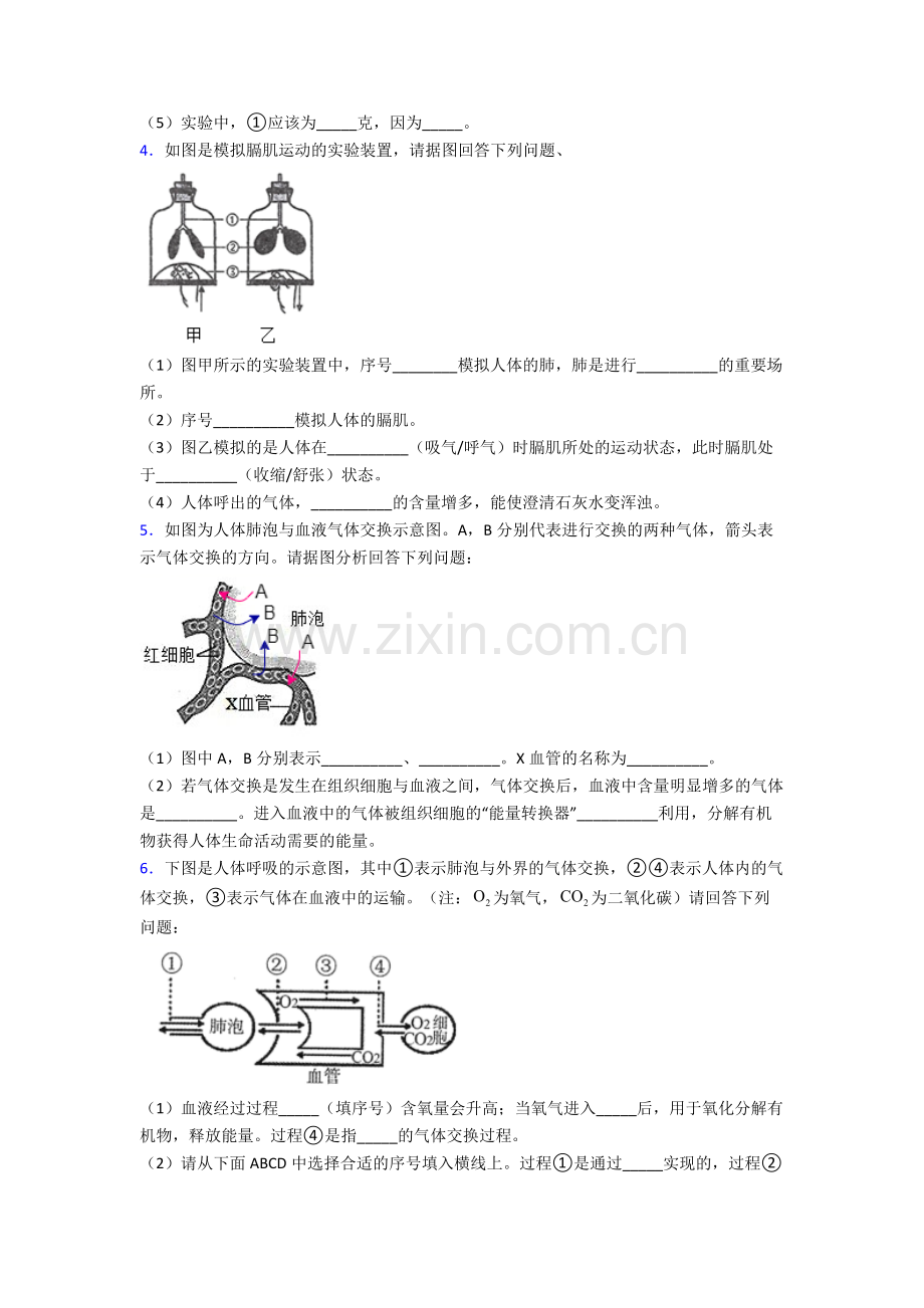 人教版中学七年级下册生物期末解答实验探究大题质量监测题及答案.doc_第2页