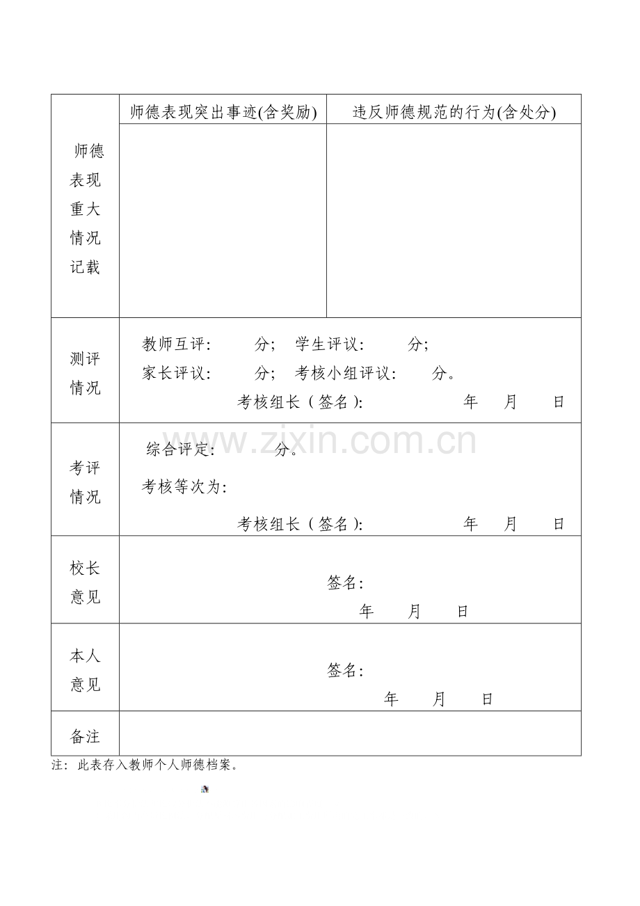 师德师风自我鉴定-鉴定表.doc_第2页